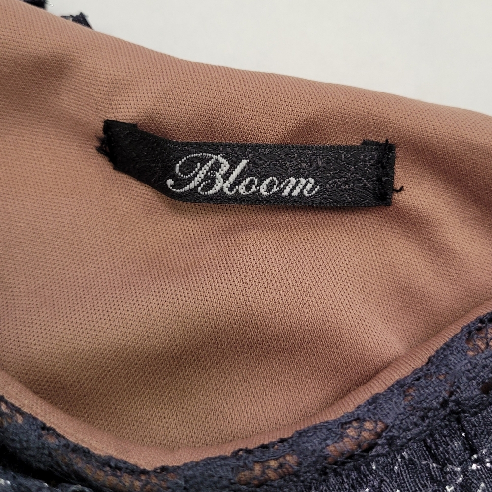 Bloom One Shoulder Metallic Ruffle Lace Mini Dress - Picture 2 of 12